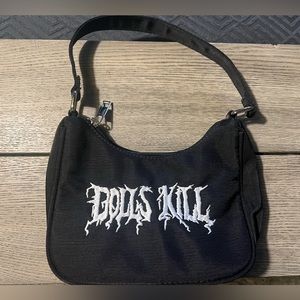 Dolls kill black mini logo purse